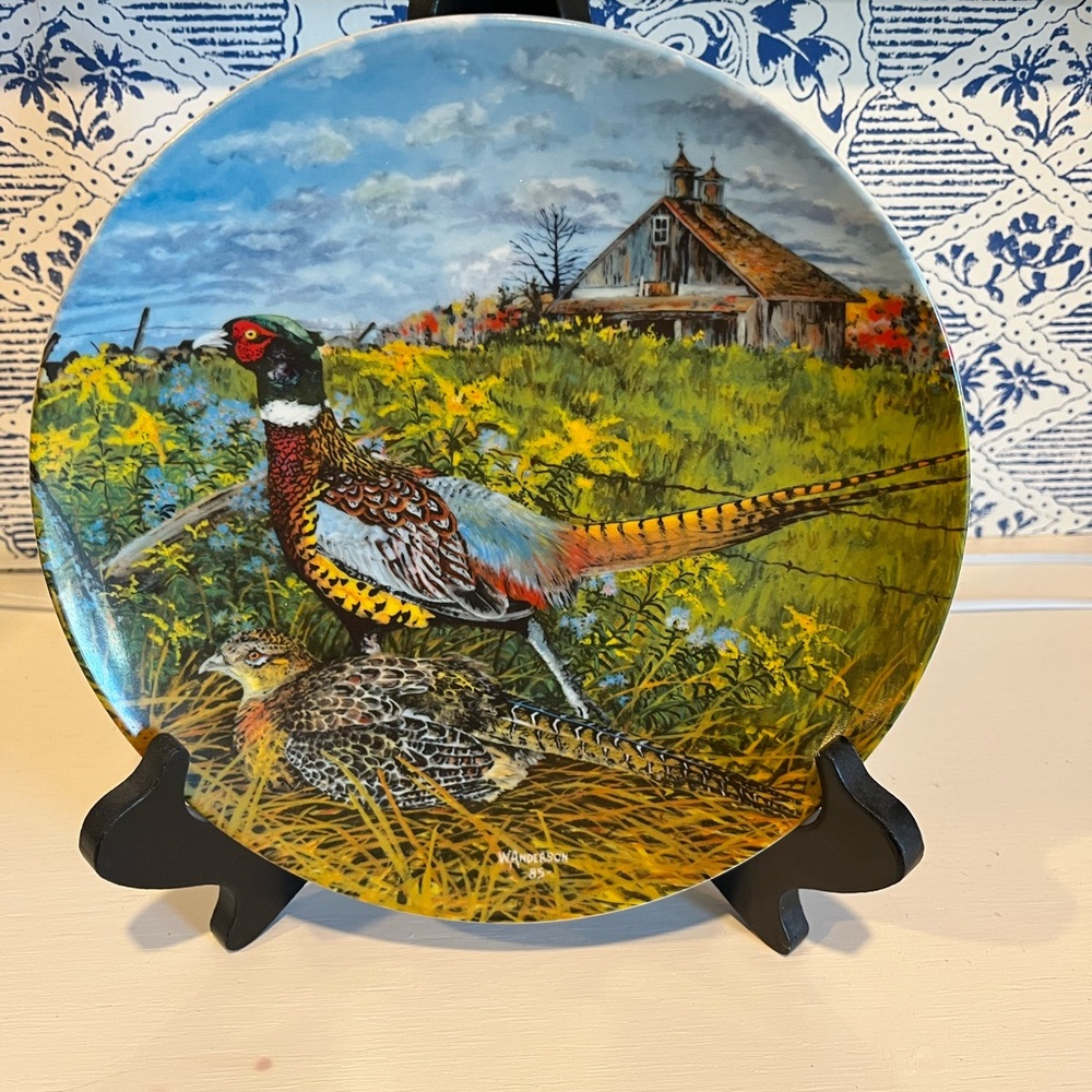 Wayne Anderson Limited Edition Decorative Plate with Pheasant Design